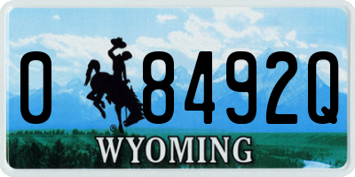 WY license plate 08492Q