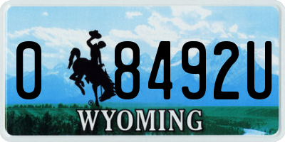 WY license plate 08492U