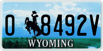 WY license plate 08492V