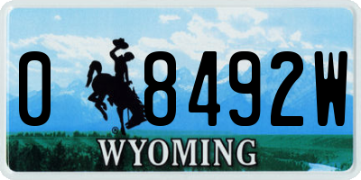 WY license plate 08492W