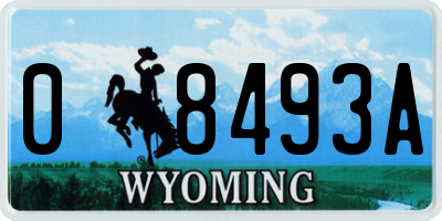 WY license plate 08493A