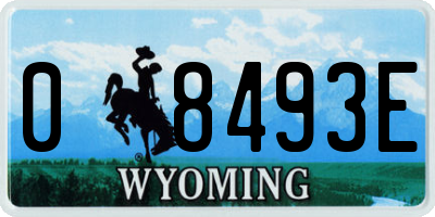 WY license plate 08493E