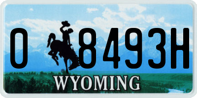 WY license plate 08493H