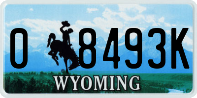 WY license plate 08493K
