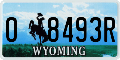WY license plate 08493R