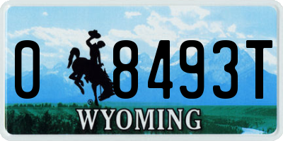 WY license plate 08493T