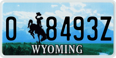 WY license plate 08493Z