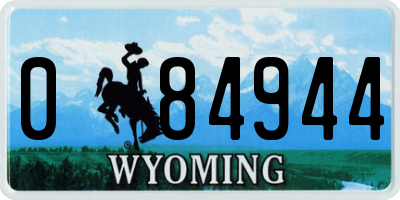 WY license plate 084944
