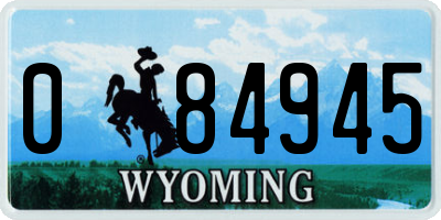 WY license plate 084945