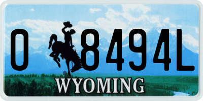 WY license plate 08494L