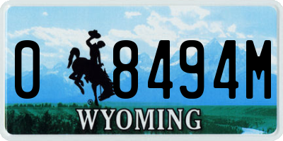 WY license plate 08494M