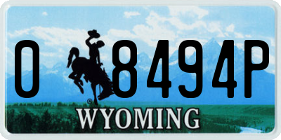 WY license plate 08494P