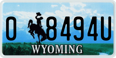 WY license plate 08494U