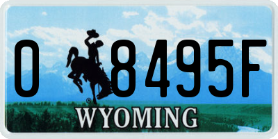WY license plate 08495F