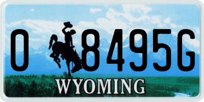 WY license plate 08495G