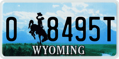 WY license plate 08495T