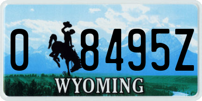 WY license plate 08495Z