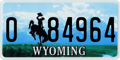 WY license plate 084964