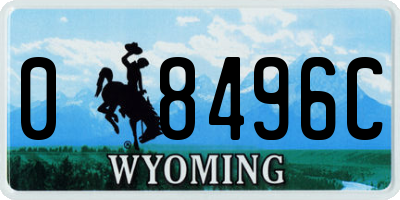 WY license plate 08496C