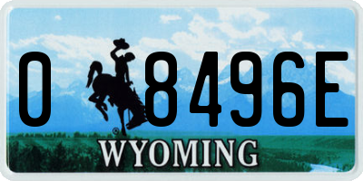 WY license plate 08496E