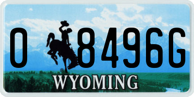 WY license plate 08496G