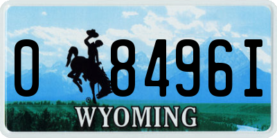 WY license plate 08496I
