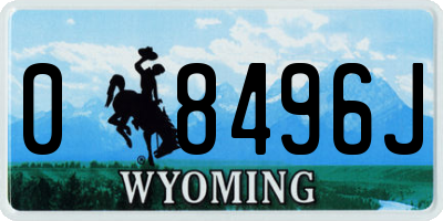 WY license plate 08496J