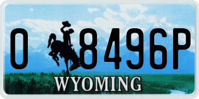 WY license plate 08496P