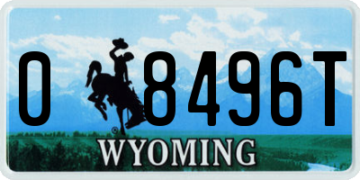 WY license plate 08496T