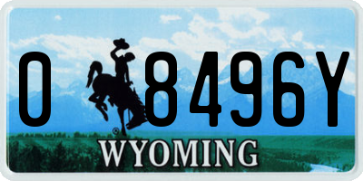 WY license plate 08496Y