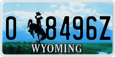 WY license plate 08496Z