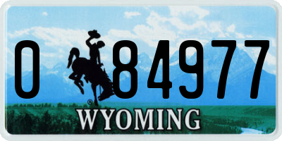 WY license plate 084977