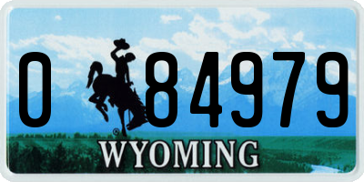 WY license plate 084979