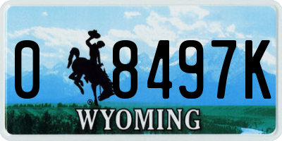 WY license plate 08497K