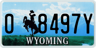WY license plate 08497Y