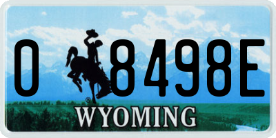 WY license plate 08498E
