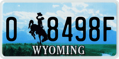 WY license plate 08498F