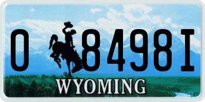 WY license plate 08498I