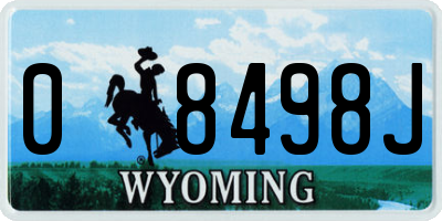 WY license plate 08498J
