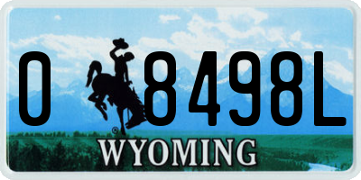 WY license plate 08498L