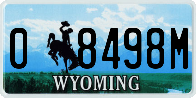 WY license plate 08498M