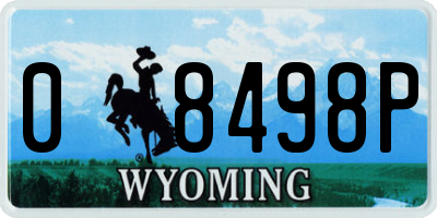 WY license plate 08498P