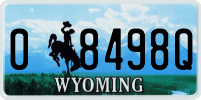 WY license plate 08498Q