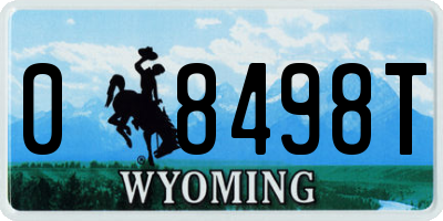 WY license plate 08498T