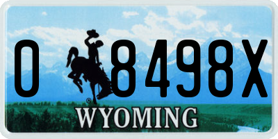 WY license plate 08498X