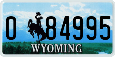 WY license plate 084995