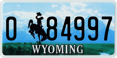 WY license plate 084997