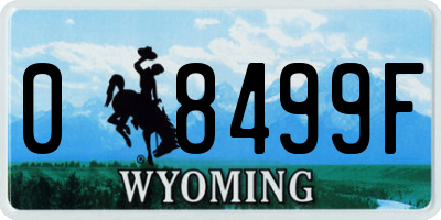 WY license plate 08499F