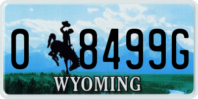 WY license plate 08499G