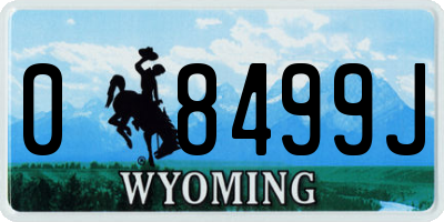 WY license plate 08499J